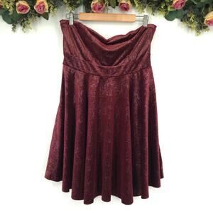 Free People Shattered Velvet Shine Strapless Mini Dress Size Large NWT